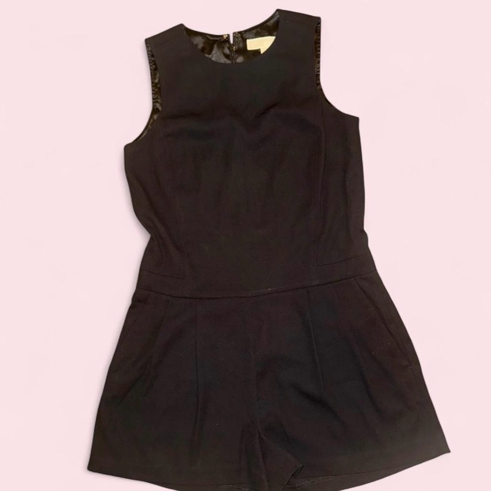 NWT MICHAEL MICHAEL KORS BLACK SLEEVELESS ROMPER SZ: 0 2BACK/2SIDE PACKETS WOMEN